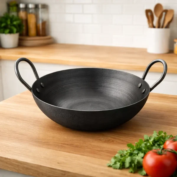 Small Metal Black Karahi – Ideal for Curry, Frying & Daily Use