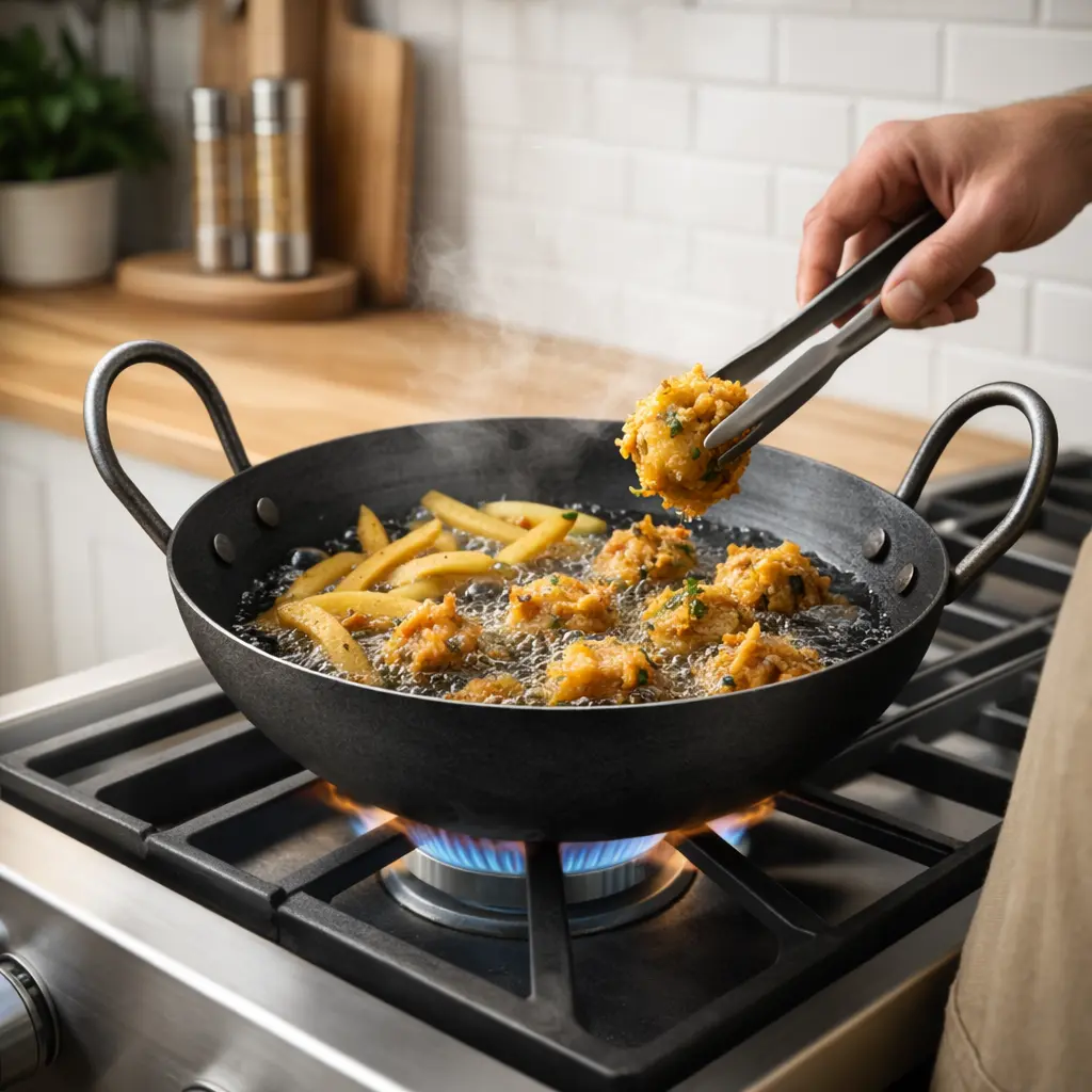 Traditional Black Metal Karahi – Strong & Durable Cooking Wok - Image 2